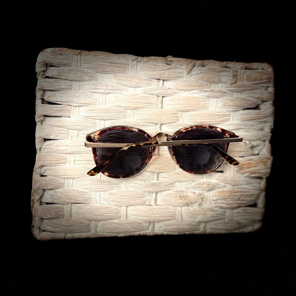 J Crew Factory Tortoiseshell Round Sunglasses Women Dark Tort Gold‎ Tone E9316